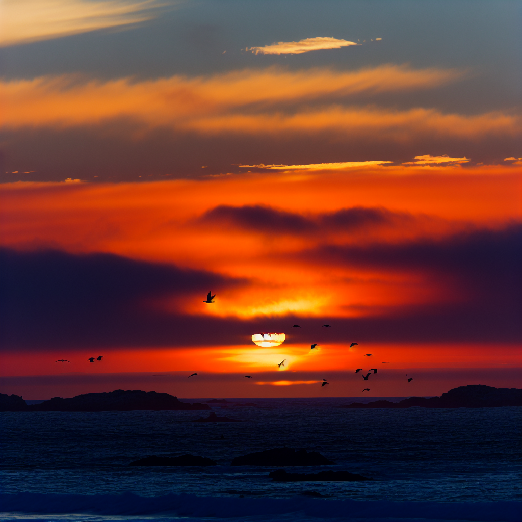 Uma imagem de um pôr do sol deslumbrante sobre o o