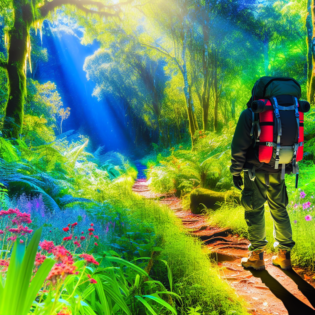 Uma imagem de uma trilha em meio à natureza exuber